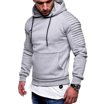 Aaron | Men’s Fitted Hoodie with Ribbed Shoulder Detail