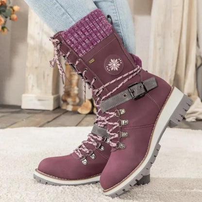 Sophie | Women’s Leather Winter Boots with Lace-Up Closure