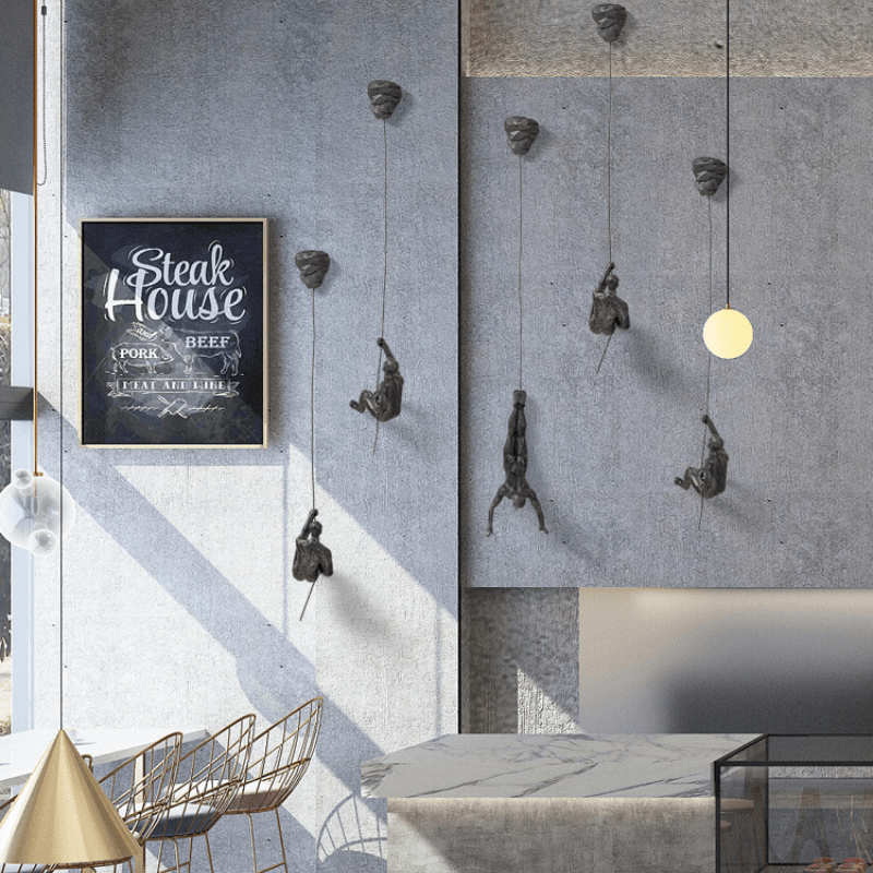 Elevate Living | GravityBold Climbing Man Wall Sculpture Set in Modern Resin