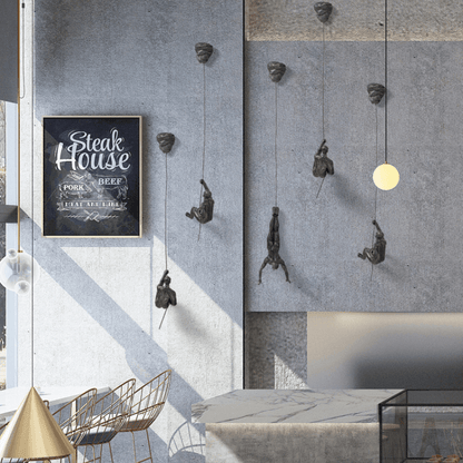 Elevate Living | GravityBold Climbing Man Wall Sculpture Set in Modern Resin