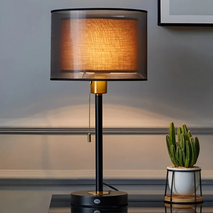 Veloura Duo | Vintage-Inspired Bedroom Lamp with Double Fabric Shade