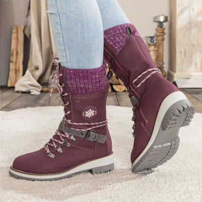 Sophie | Women’s Leather Winter Boots with Lace-Up Closure