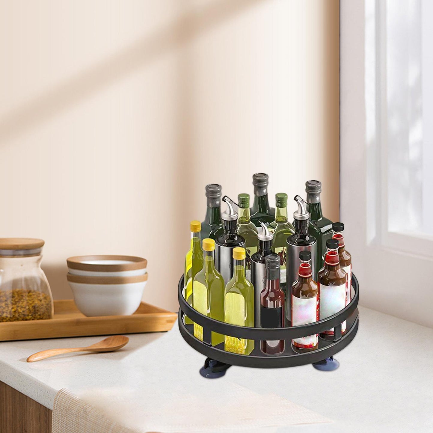 SpinStow Ingot Rack | 360° Rotating Organizer for Smart Cabinet Storage