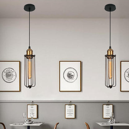 Retro Factory Look | RusticGlow Metal Cage Pendant