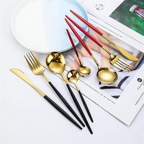 PrestigeCut 24-Piece | Gold & Silver Stainless Steel Dining Collection