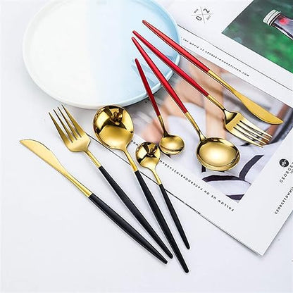PrestigeCut 24-Piece | Gold & Silver Stainless Steel Dining Collection