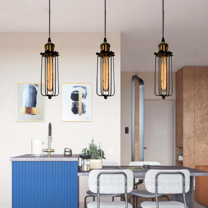 Retro Factory Look | RusticGlow Metal Cage Pendant