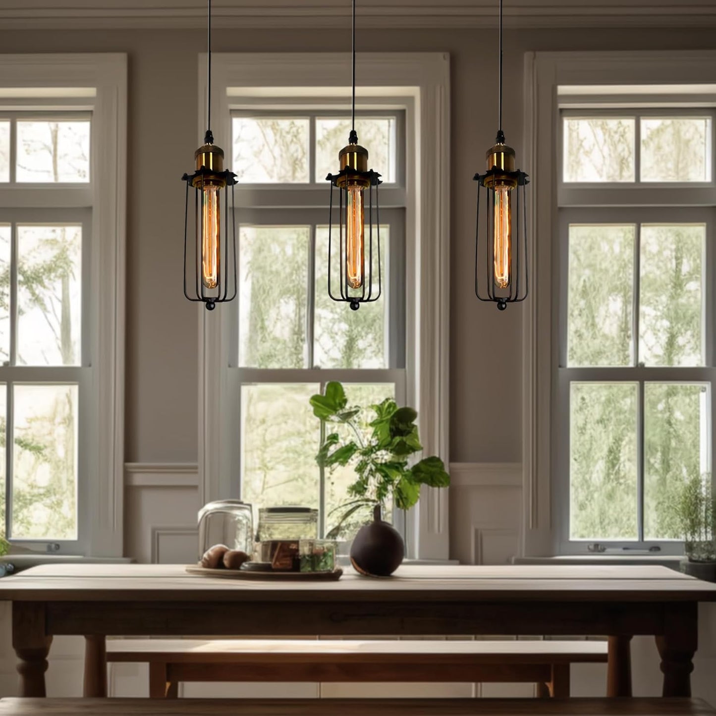 Retro Factory Look | RusticGlow Metal Cage Pendant