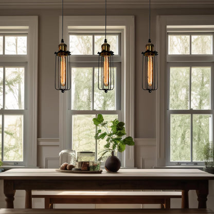 Retro Factory Look | RusticGlow Metal Cage Pendant