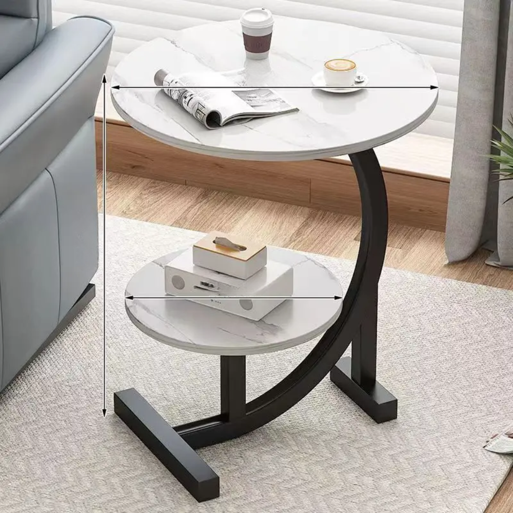 Velmira EleganceFold Dual | Tier Compact Luxe Table