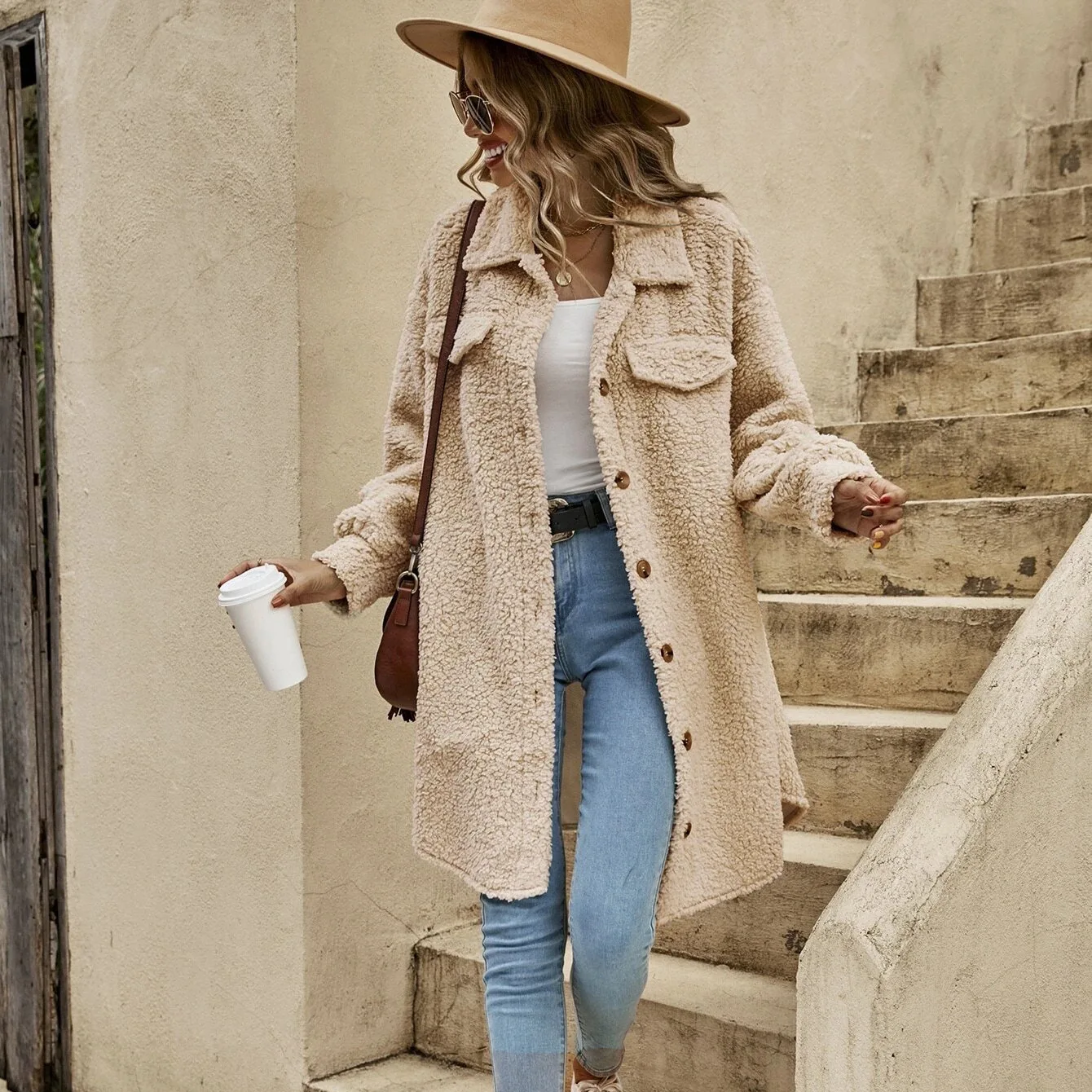 Kaia | Women’s Long Fit Winter Coat with Button Closure