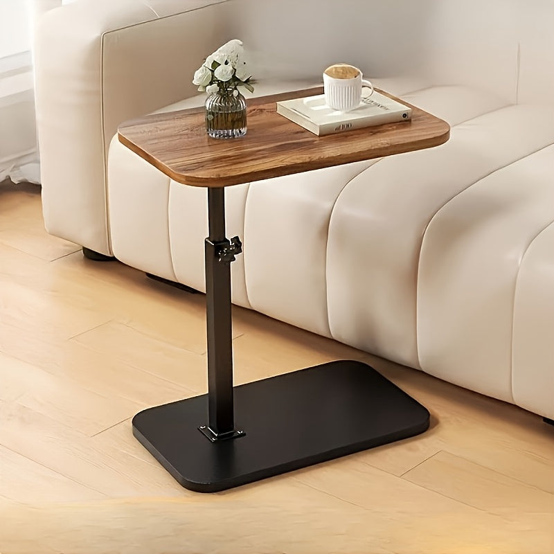 ModiSlide Side Table | Adjustable Wood & Metal C-Table for Sofa or Bedside Ease