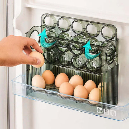 PureStore Egg Organizer | Space-Saving Clear Rolling Tray