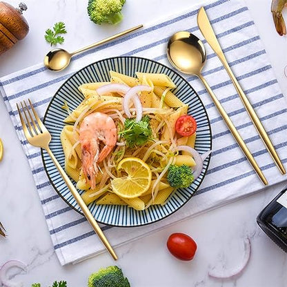 PrestigeCut 24-Piece | Gold & Silver Stainless Steel Dining Collection