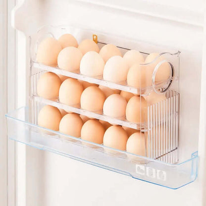 PureStore Egg Organizer | Space-Saving Clear Rolling Tray