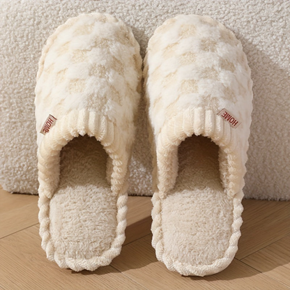 Soft Fleece Winter Slippers | Closed-Toe Warm Indoor Shoes for Home Use