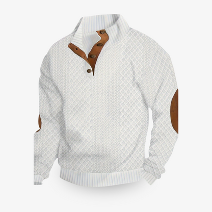 Trent | Men’s Button-Up Cable Knit Wool Sweater