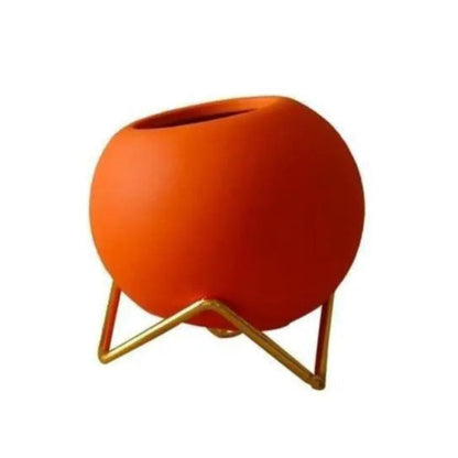 ModernMuse | Color Pop Planter with Sleek Metal Base