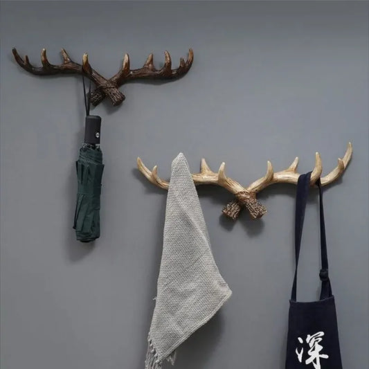 RusticHorn Wall Hook | Vintage Antler Coat Rack