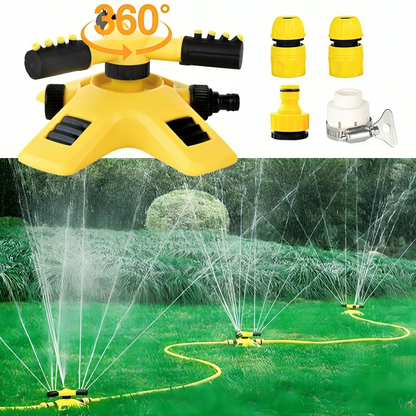 RainDancer OrbitSpray | 360° Rotating Lawn Sprinkler for Even, Adjustable Garden Coverage