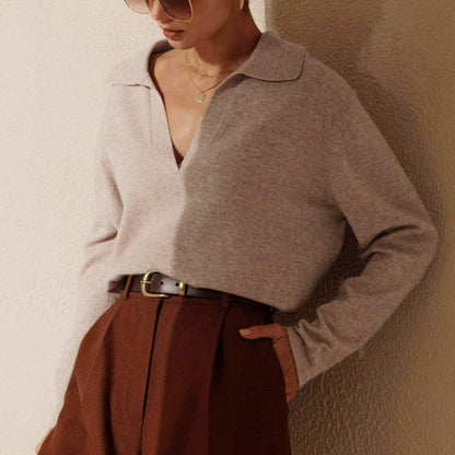 Maelle | Women’s Collared Sweater with Sleek Contemporary Style