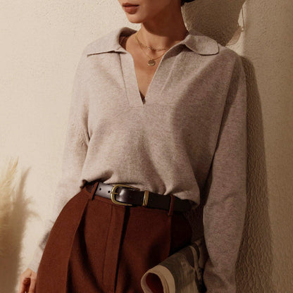 Maelle | Women’s Collared Sweater with Sleek Contemporary Style