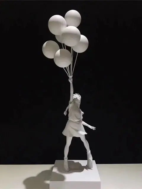 UrbanWhim Balloon Girl Statue | Banksy-Inspired Resin Art for Modern Spaces