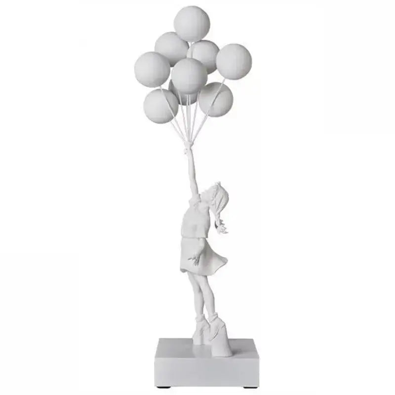 UrbanWhim Balloon Girl Statue | Banksy-Inspired Resin Art for Modern Spaces