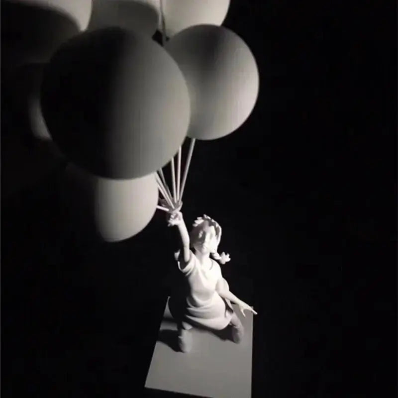 UrbanWhim Balloon Girl Statue | Banksy-Inspired Resin Art for Modern Spaces