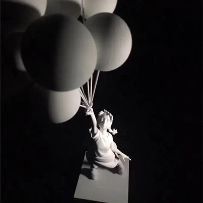 UrbanWhim Balloon Girl Statue | Banksy-Inspired Resin Art for Modern Spaces