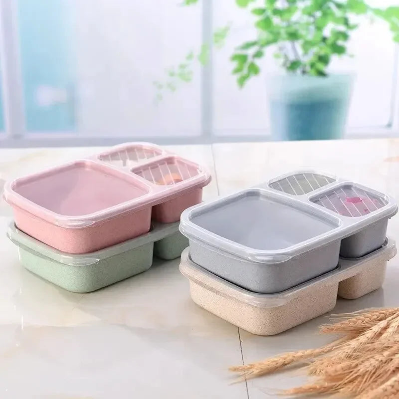Wheat Fiber Lunch Box | Microwave-Safe Bento Style