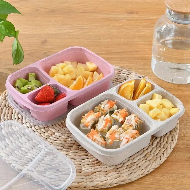 Wheat Fiber Lunch Box | Microwave-Safe Bento Style
