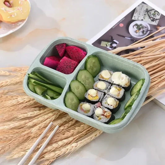 Wheat Fiber Lunch Box | Microwave-Safe Bento Style