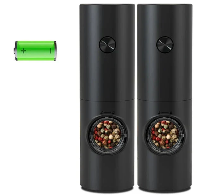 LumoGrind Electric Mill Set | LED-Lit Precision for Salt & Pepper, One-Touch Ease