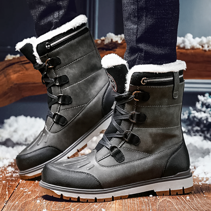 James | Men’s Fur-Lined Mid-Calf Boots with Lace-Up and Zipper