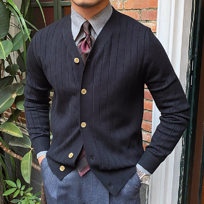 Owen | Men’s Slim Fit V-Neck Knitted Cardigan Sweater