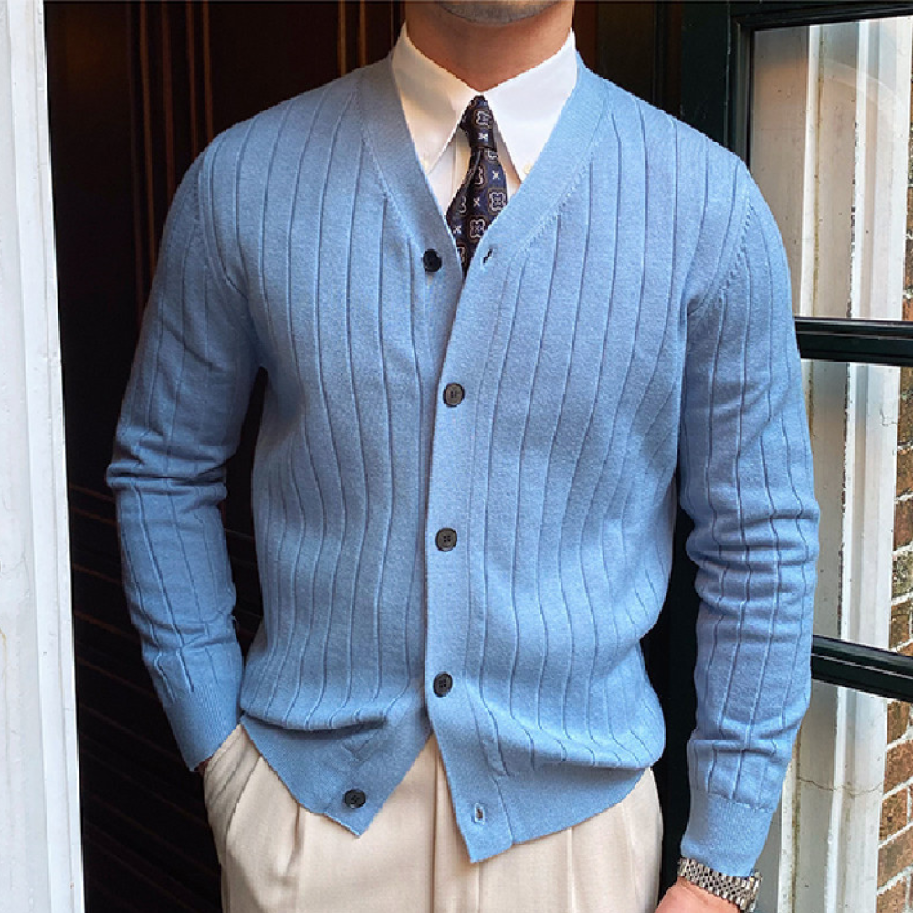 Owen | Men’s Slim Fit V-Neck Knitted Cardigan Sweater