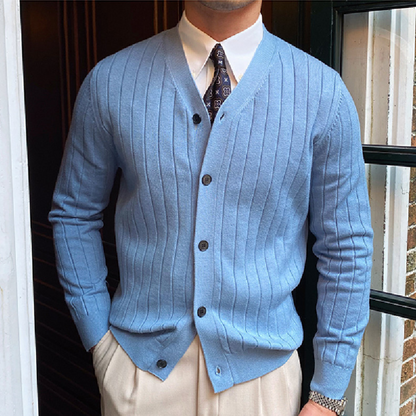 Owen | Men’s Slim Fit V-Neck Knitted Cardigan Sweater