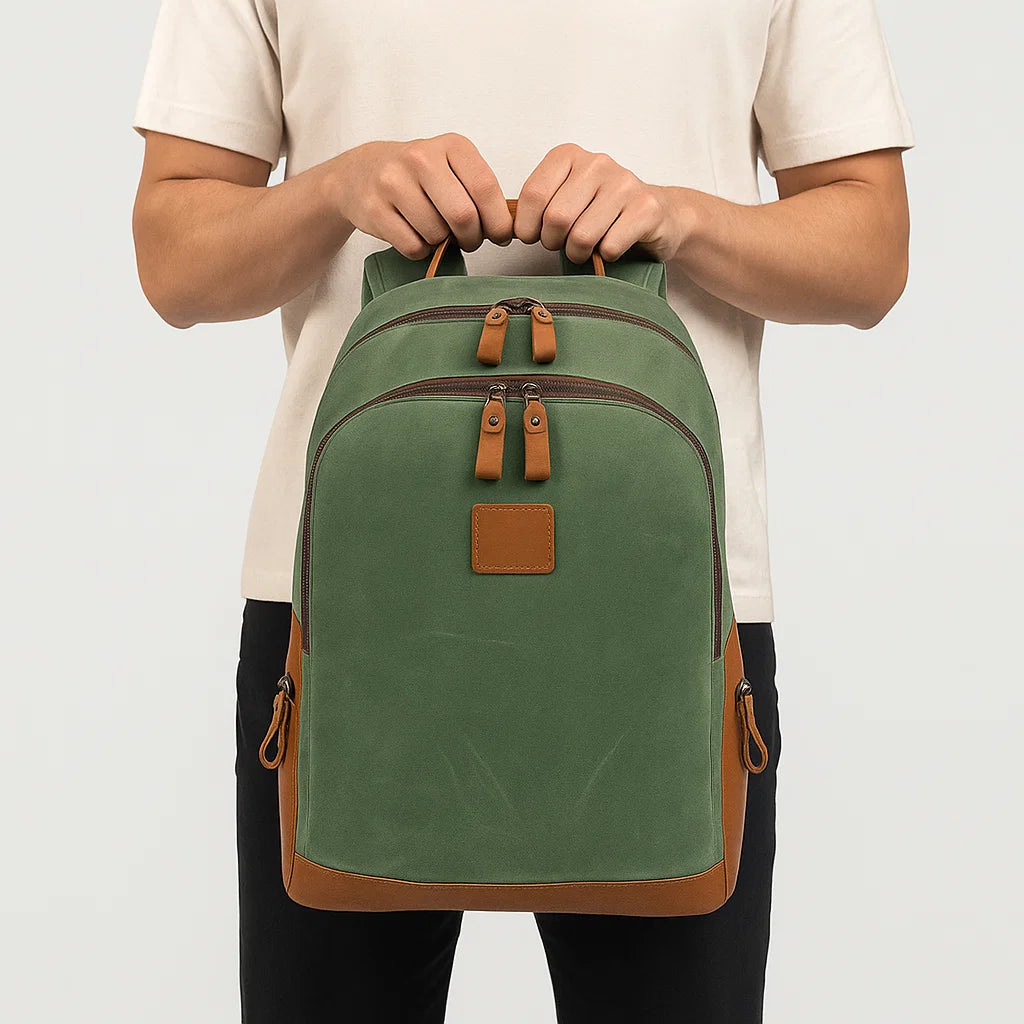 Callen | Rugged Vegan Leather Trim Daypack