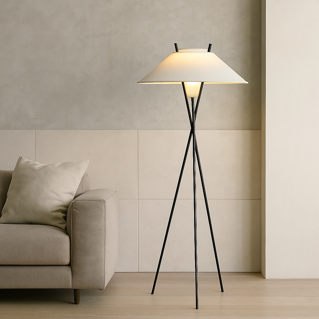 PureGlow Modern Floor Lamp | Fabric Shade Contemporary Accent