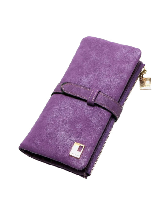 Chic Nubuck Women's Wallet with Zipper Closure, Multiple Card Pockets, Durable Polyurethane Leather 0