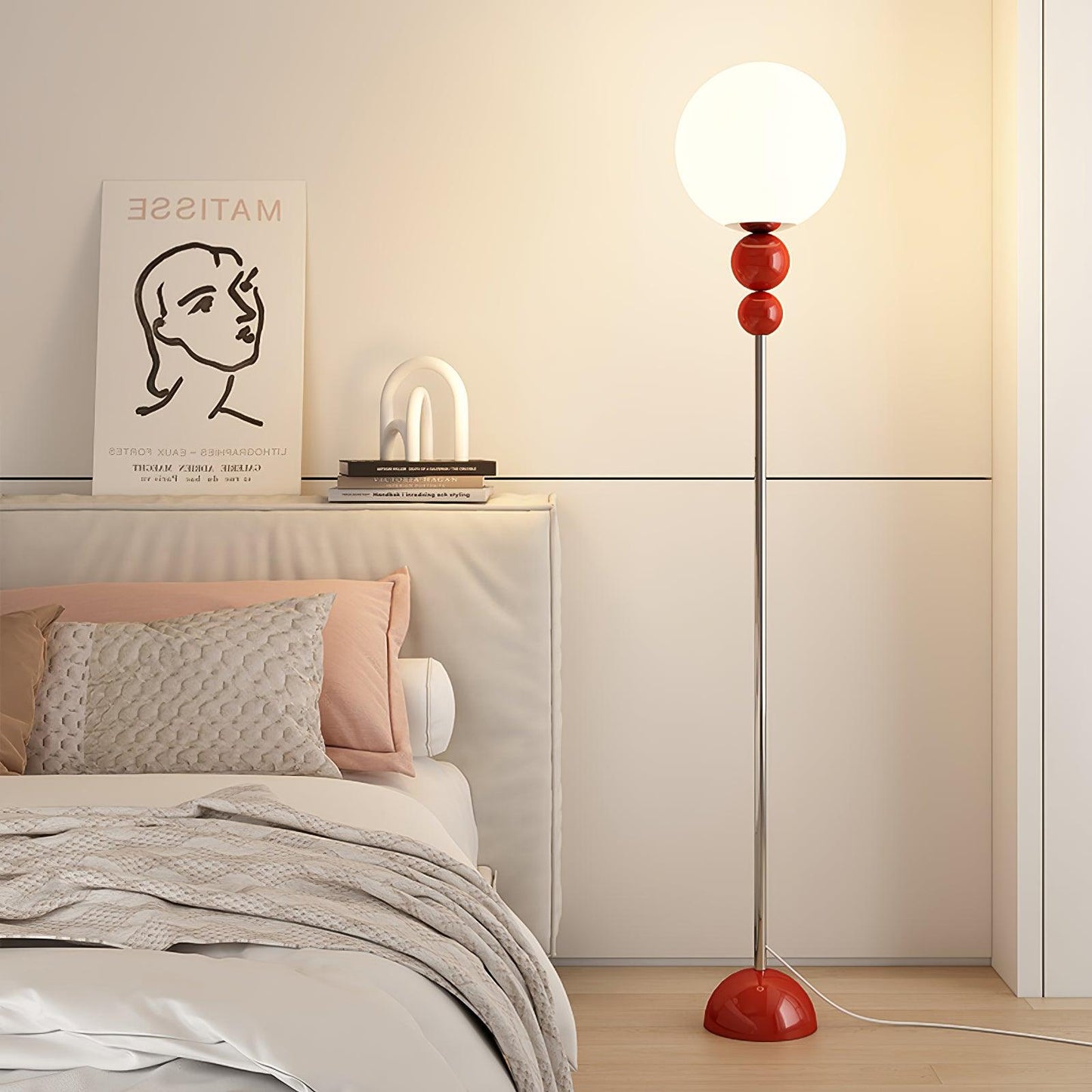 HaloRay Floor Light | Modern 60" Metal + Glass Design