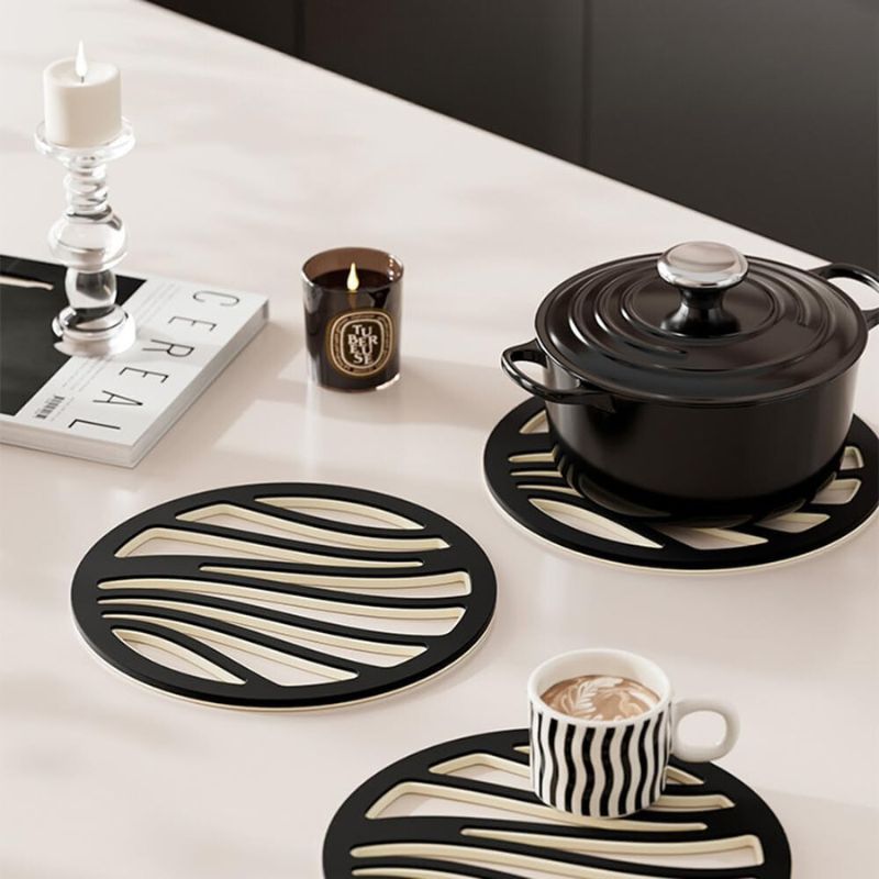 Heat-Safe Silicone Trivets | Flexible Coaster Mats – 6 Pack