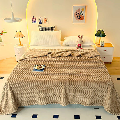 Soft Pebble Pattern Blanket | Microfiber Throw for Bed and Couch