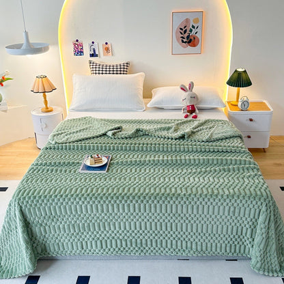 Soft Pebble Pattern Blanket | Microfiber Throw for Bed and Couch