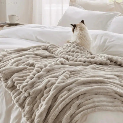 Soft Bed and Sofa Blanket | Textured Throw for Everyday Comfort