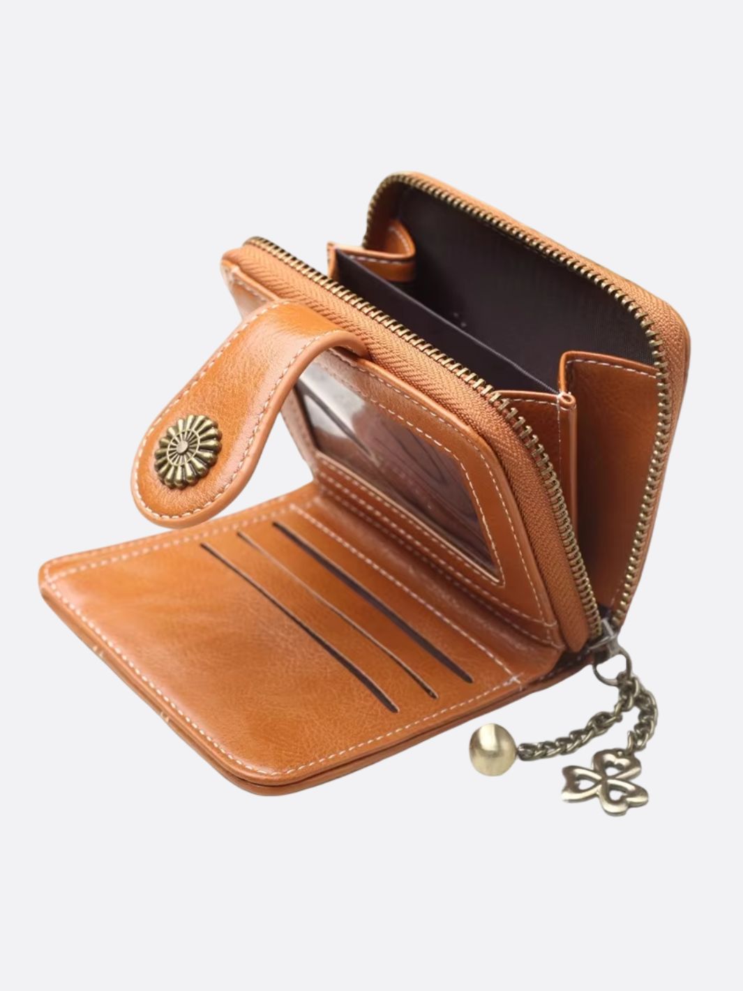 Elegant Women's Wallet with Snap Closure, Organized Compartments, Durable Polyurethane Leather 1