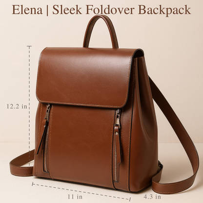 Elena | Sleek Foldover Backpack