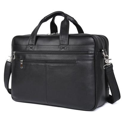 Full Grain Leather Laptop Briefcase for Men – Spacious Work Bag with Multiple Compartments for 15.6 and 17.3 Laptops 8