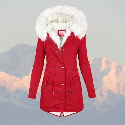 Maeve | Women’s Plush Lined Coat with Fur-Trimmed Hood